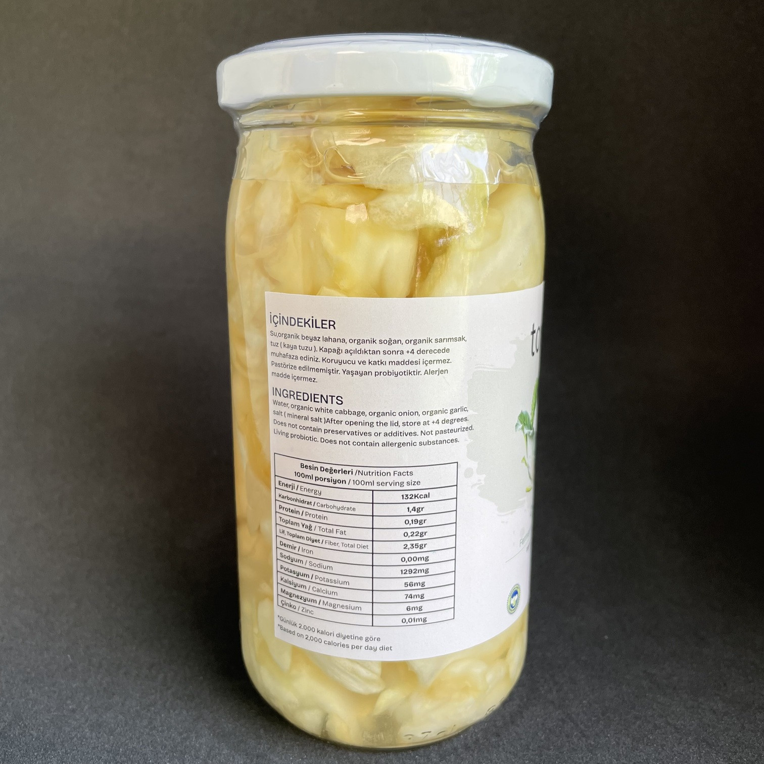 Organik Fermente Lahana Turşusu ( 340gr )