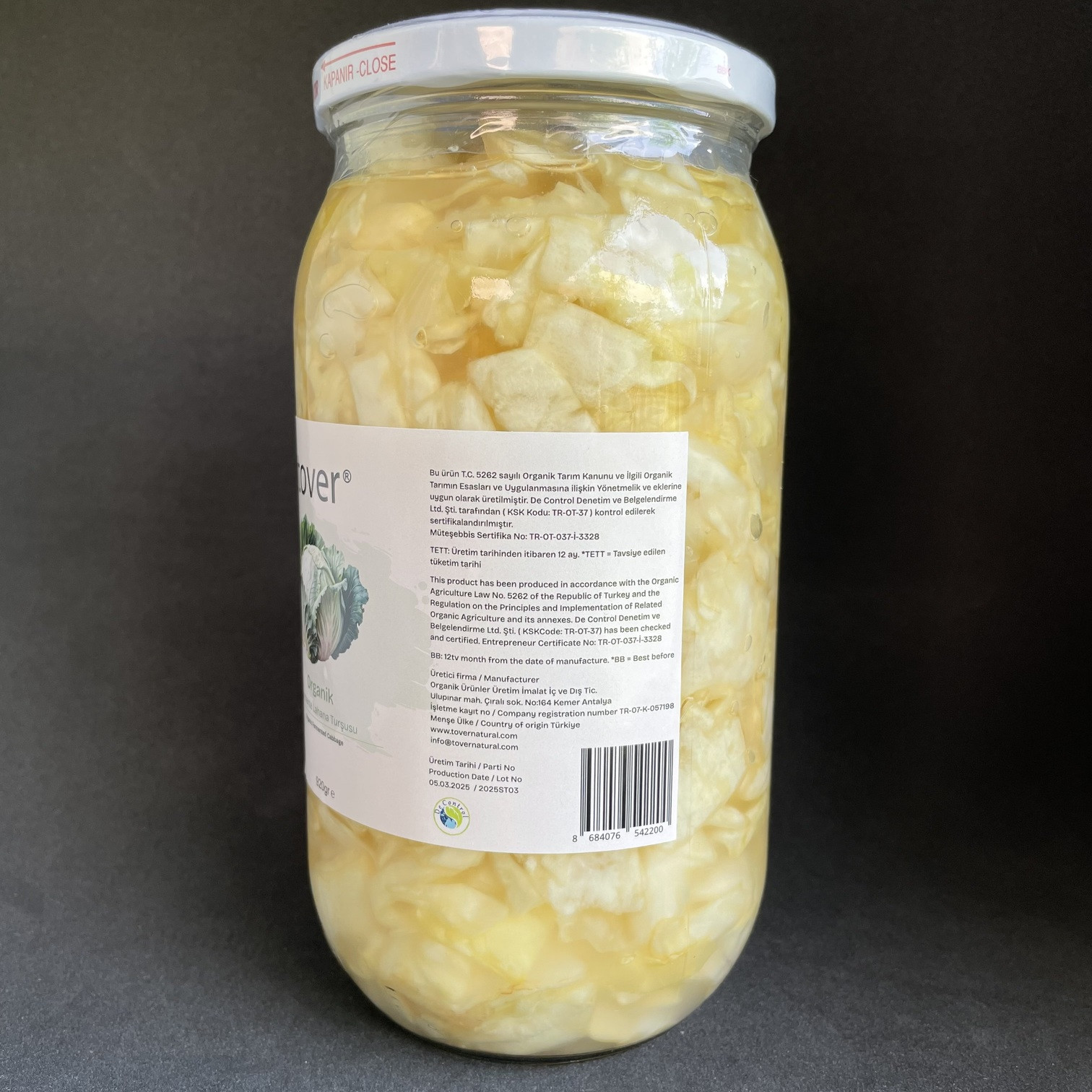 Organik Fermente Lahana Turşusu ( 920ml )